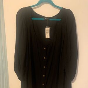 Cute Black Button Up top from Torrid NWT Size 3